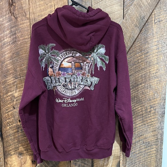 Walt Disney World rainforest Café maroon hoodie - Picture 6 of 8